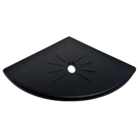 Tenedos Resin Decor 8 Inches Corner Shower Shelf – Black Flatback 9x9 Wall Mounted Bathroom Tile Storage Accessory for Soap, Shampoo & Essentials, Durable Resin