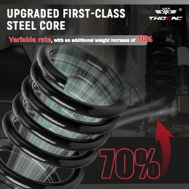 THOCAC Variable - Rate Heavy Duty Rear Coil Springs Kit for 2009-2018 Ram 1500 2wd 4wd with 70% Extra Load Capacity (1100 Pounds) at Stock Ride Height, 2Pcs, Black