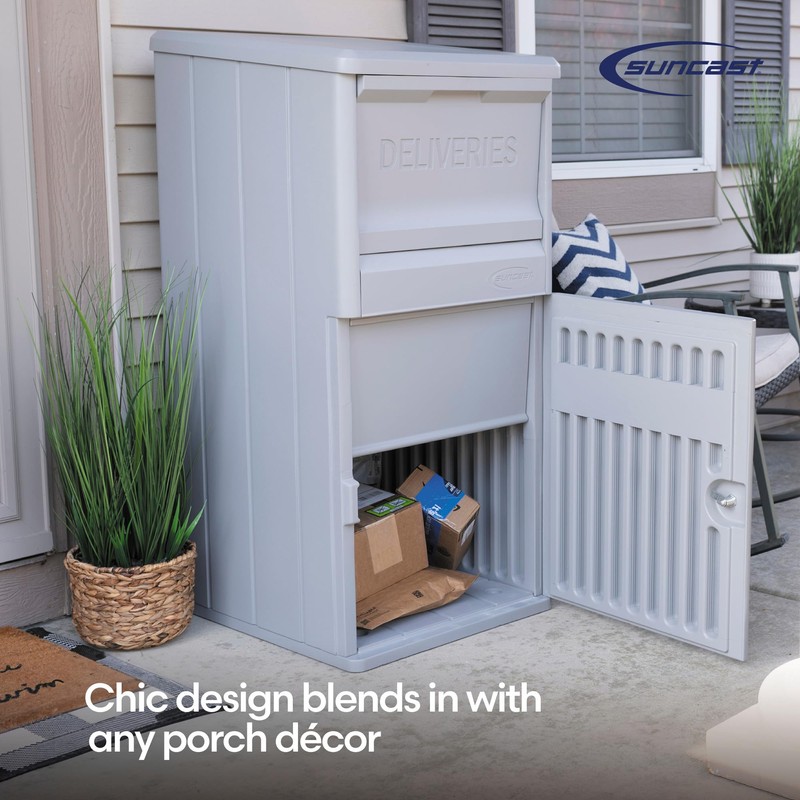 Suncast 33.5-Gallon Capacity Package Delivery Box, Parcel Drop Box with