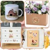 WANDIC 6PCS Animal Rub On Transfer Sticker, Farmhouse Flower&Animal Shed