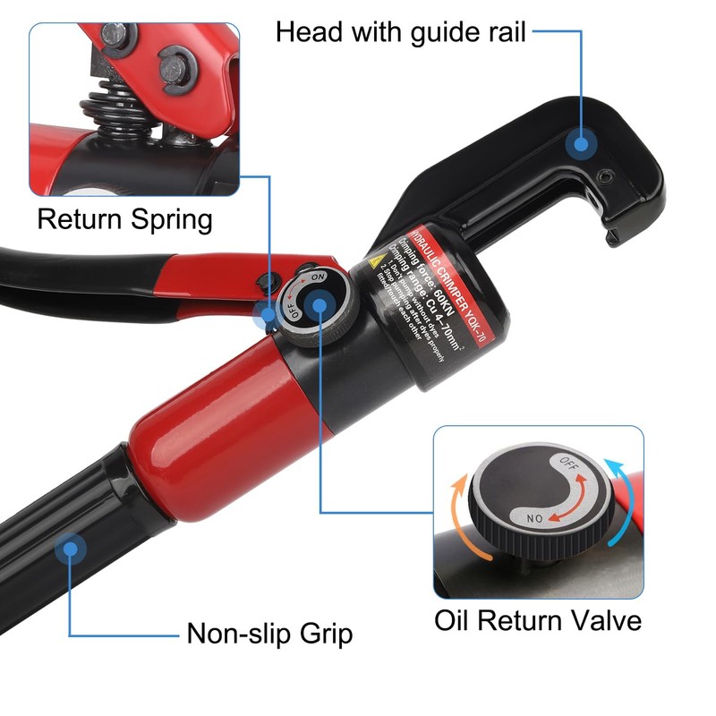 Toscoco Upgraded Hydraulic Crimping Tool and Cable Cutter, Hydraulic Cable