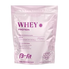 B-FIT B Proteína Whey - Aminoácidos Alta Pureza y Concentración - Fácil Absorción - Baja en Grasas y Carbohidratos (570 g, Rol de canela)