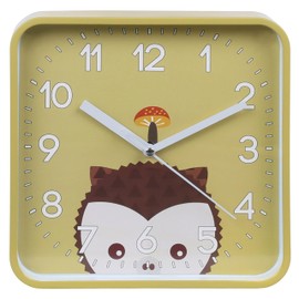 sarcia.eu Hedgehog Wall Clock, Square Analog Clock for Kids 20.2x20.2 cm