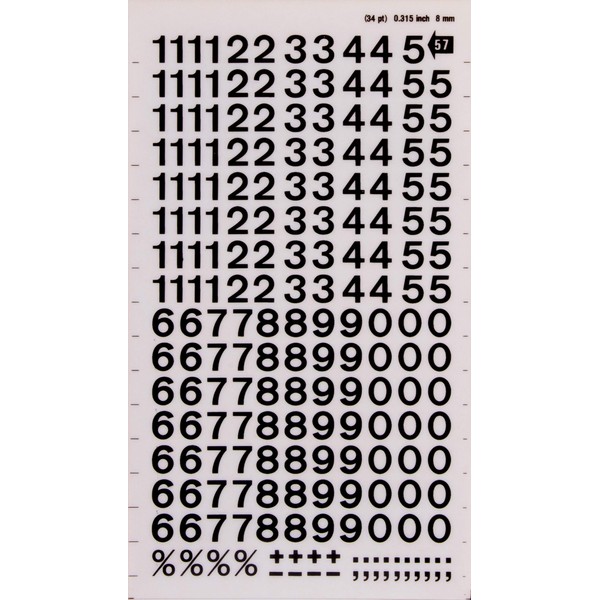 Transferable Letters and Numbers, Black