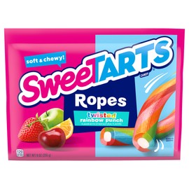 SweeTARTS Twisted Rainbow Ropes, 9 Oz, 12Count