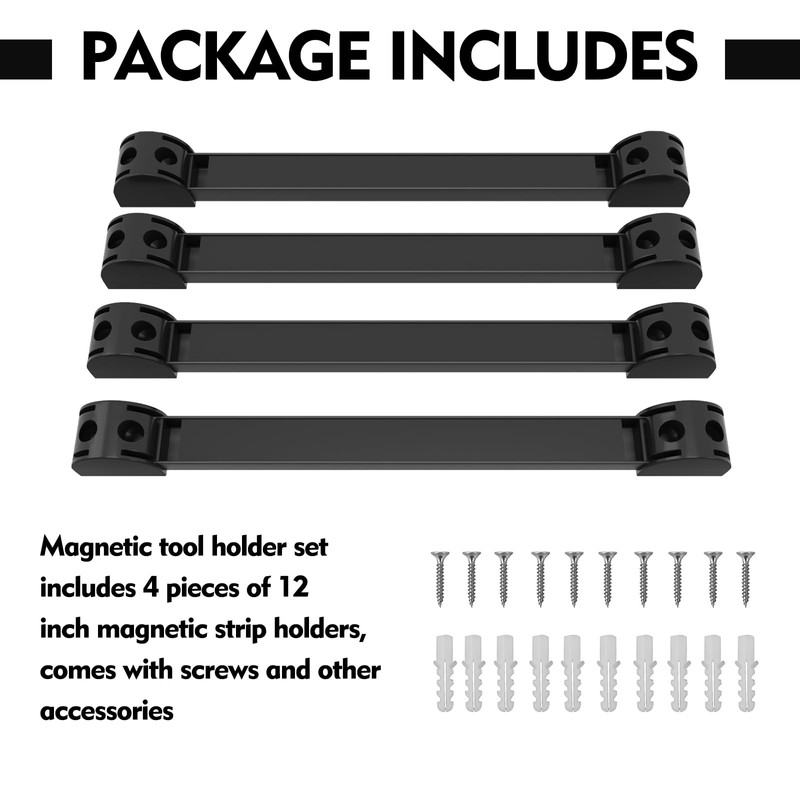 SDLDEER 12'' Magnetic Tool Holder, 4 Packs Magnetic Strips Tool