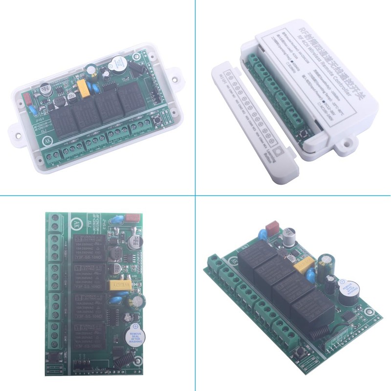 12V-36V 4CH Wireless Control Relay Switch 433MHz 4 Channel Remote