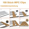 Pack of 100 WPC Clips, 6 mm Plastic Patio Clips