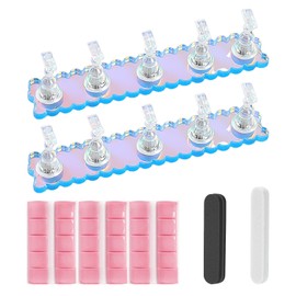 2 Sets of 5 Nail Bases, 1 Pack Manicure Clay, 2 Nail Files, Nail Bases, Manicure Display Holders, Nail Practice Bases, Nail Tool Set