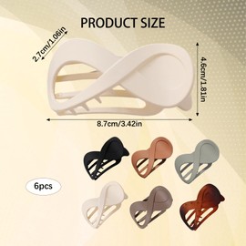 6 Pieces Duckbill Hair Clips, Flat Hair Claw Clips, Large Duckbill Hair Clips for Thick Hair, Suitable for Exercise, Work and Relaxation