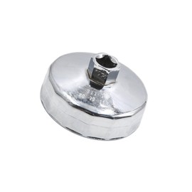 Motoforti Universal Oil Filter Cap Wrench Socket 79-80mm 15 Flutes, Steel, Silver Tone, 1 Pc