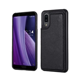 [Antimam] Case for AQUOS sense3 Plus/SH-RM11/au SHV46/901SH Wallet Type New Full Protection Shock Resistant Scratch Resistant Lightweight Drop Protection Notebook Type Case (Black) Aquos Sense 3 Plus