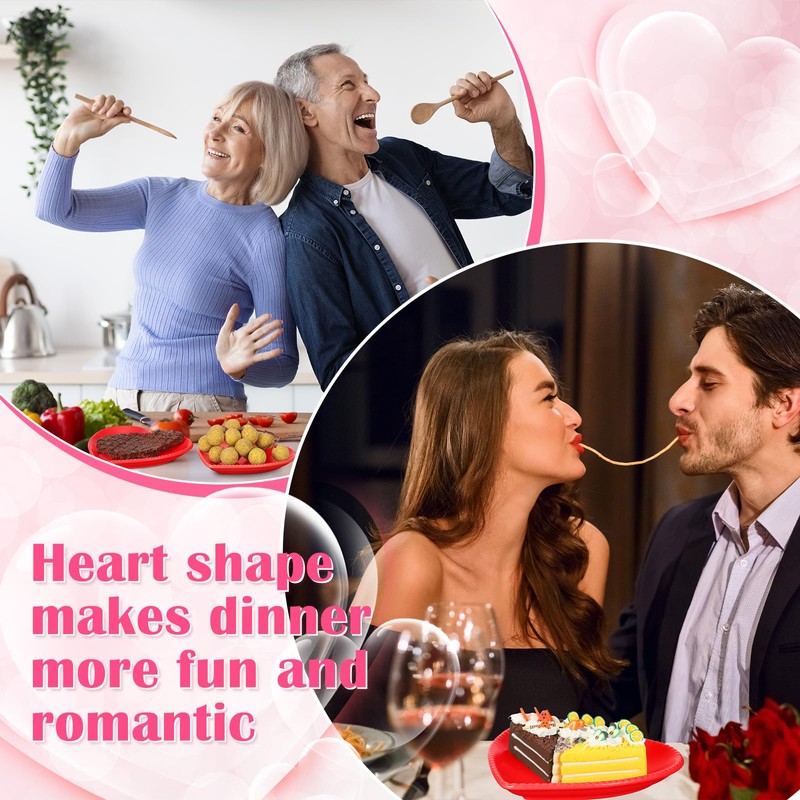 4 Set Heart Shaped Plates Ceramic Salad Cute Plate Set