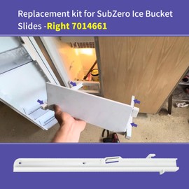 7014661 Right Freezer Ice Bin Slider Rails Compatible with Sub Zero Ice Maker Bucket Track, Freezer Drawer Rail fits 532, 561, 632, 632-2, 632-3, 642, 642-2, 642-3, 661-2 Ice Bucket Slides Replacement