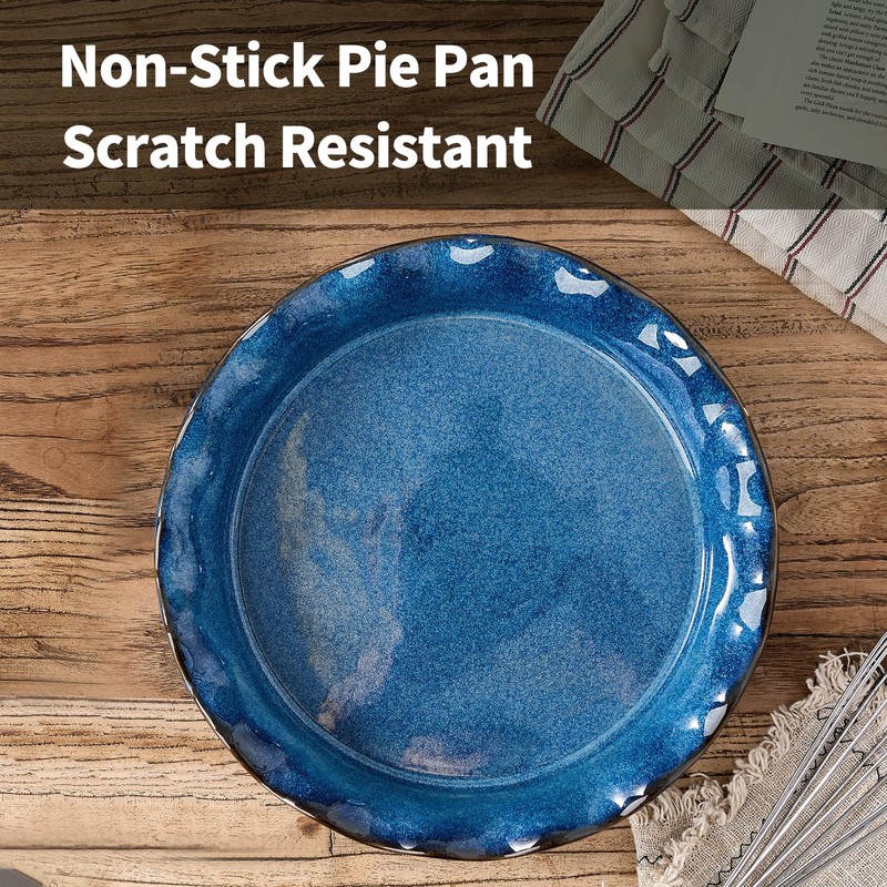 SIDUCAL Ceramic Pie Pan for Baking[10.5 inch],Reusable NonStick Ceramic Pie