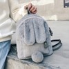 Women Bunny Backpack Plush Mini Fluffy Rabbit Ear Backpack Fuzzy