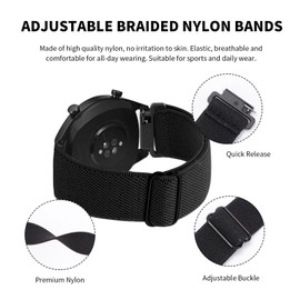Quick Release Nylon Replacement Watch Strap Fit to Casio F-91W- Band Width-18mm watch straps,2 PCS (Black+Green)