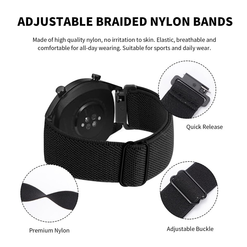 Quick Release Nylon Replacement Watch Strap Fit to Casio F-91W-