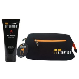Hair Situation Mr. Active Extreme Hold Glue Gel and Toiletry Bag