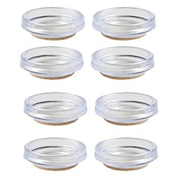 Merriway BH04568 (8 Pcs) Castor Cups with Felt Pad, Outer Dimension 65 mm (2.5/8 inch) Large Clear - Pack of 8 Pieces