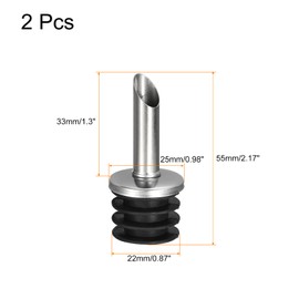 uxcell Stainless Steel Bottle Pourers, 2Pcs Olive Oil Spout, Wine Pourers Liquor Pour Spouts for Pours Liquid, Olive Oil, Wine, Vinegar, Most Liquor Bottles (Black)