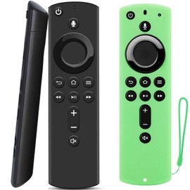 Fire Stick Remote Control, Replacement Voice Remote for Fire TV Stick 4K/Lite/Cube (2nd Gen) - Voice Control Compatible with 1st & 2nd Gen Devices‌ (Cyan Remote Case)