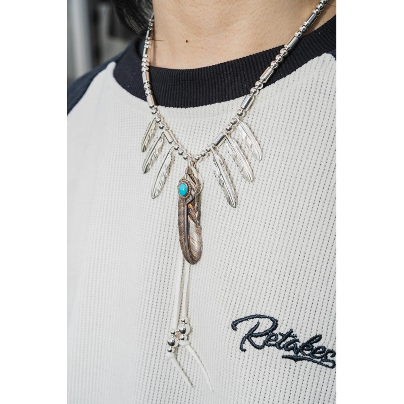 Gorokuro 925 Silver Feather SV Feather Top Silver Pendant 1
