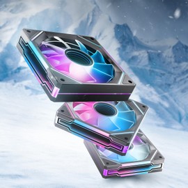 AsiaHorse AMICI-5GT RGB PC Fans, Infinity Mirror ARGB Fans HDB Bearing Fan Speeds Up to 1800 RPM with 24 LED Lights, Forward Blade Fan Compatible Motherboard Aura SYNC (Not Wireless Connection)