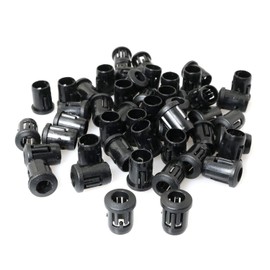 RLECS 50pcs 5mm Led Holder Light Emitting Diode Holder Lamp Base Cover Black Plastic Display Mount Panel Blub Cup Case