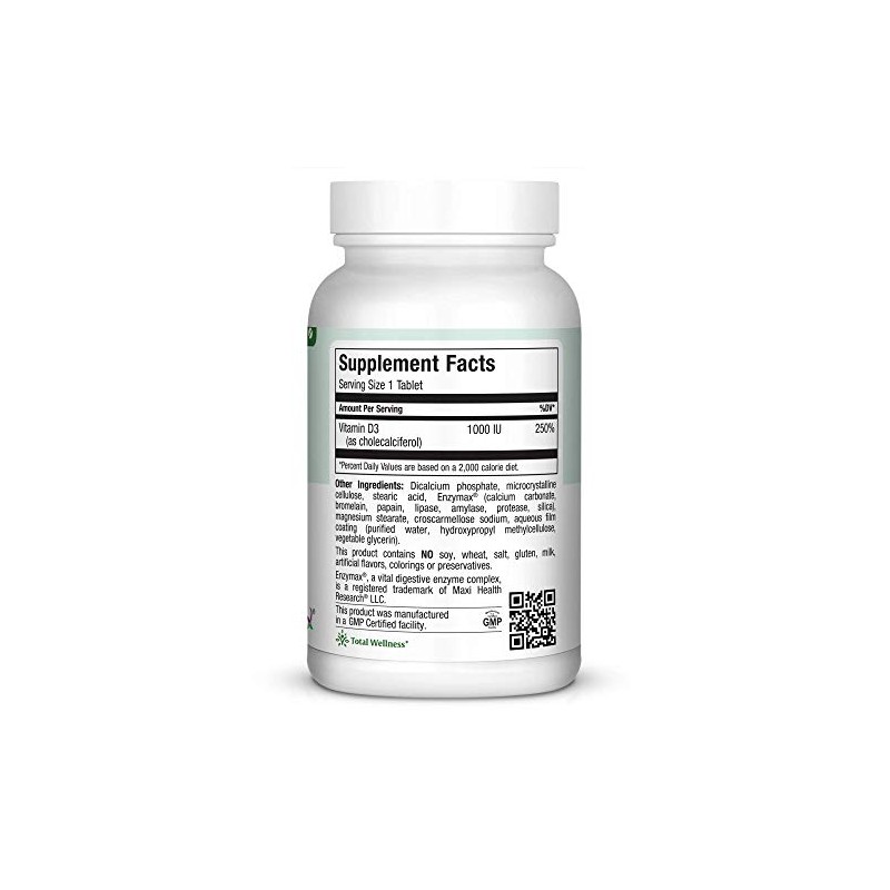 Maxi Health Vitamin D3 1000 IU Dietary Supplement - Easy