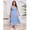 KOJOOIN Women Plus Size Summer Dress Short Sleeve Casual Floral