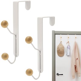 Door Hooks, Door Hangers, Set of 2, Door Hooks, Double Storage, Door Hanger Hooks, Door Hooks, Round Shape, Wooden Double Hooks, Hook Hanger Holder, Tie, Umbrella, Hat Hanger, Clothes, Hook Door,