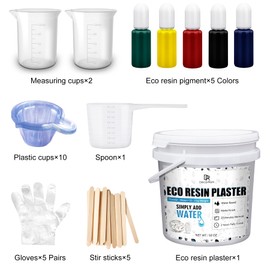 Eco Resin Casting Powder - 50oz / 1400g Fast Cured Plaster Casting Powder for Beginners - 20~30 Minutes Demold, Easy Mixing Water Activated Eco-Friendly Casting Resin for DIY Crafts Making, Home Art