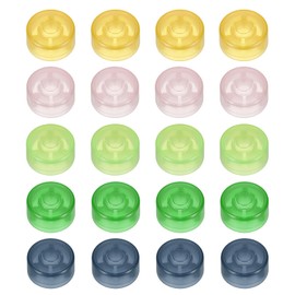 sourcing map 20 Pcs Footswitch Toppers Guitar Pedal Button Caps Plastic Footswitch Top Cover 3/8" for Guitar Effects Pedal Buttons,Multi-color
