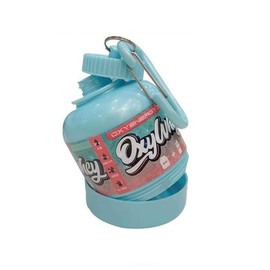 Omana Protein Powder Container Funnel Portable Dietary Supplement Powder Storage with Keyring for Travel Gym Workout Fitness 60 g 200 ml Blue