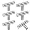 M METERXITY 6-Pack Cabinet Pulls Knobs, 2" Modern Stainless Steel