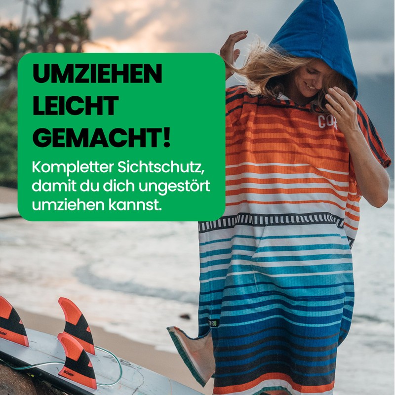 COR Surf Towel Poncho for Adults - Soft Quick Drying