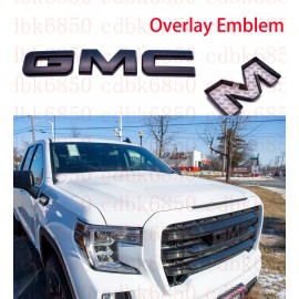 Auto Front Matte Black Emblem Overlay 2019-2024 GMC Sierra 1500 2500HD 3500HD