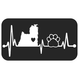 Yorkie Yorkshire Terrier Heartbeat Lifeline Paw Decal Sticker for Car Window 8 Inch BG 194