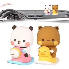 Liyquint 2PCS Bears Car Dashboard Decorations, Merchandise, Merchandise for Car Decor Accessories Tabletop Ornaments, Cute Car Decor Accessories, Gift (Color A+B)