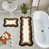 HAOCOO Brown Long Bathroom Rug Runner, Microfiber Absorbent Boho Bath