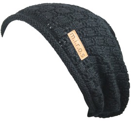 m.i.r.o.s Chris Long Beanie Hat in 6 Colours - Handmade Knitted Hat for Men and Women (Unisex), black