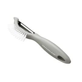 Rachael Ray Kitchen Tools and Gadgets Vegetable / Fruit Peeler with Brush - 3-In-1 , Sea Salt Gray