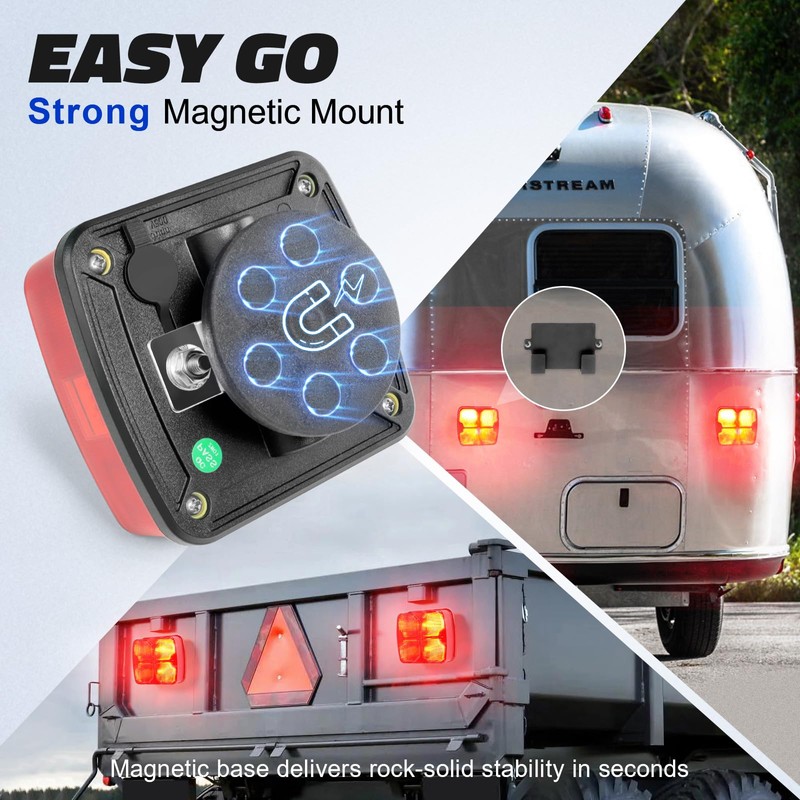Agrieyes Wireless Trailer Lights Kit for Towing Truck, Rechargeable LED