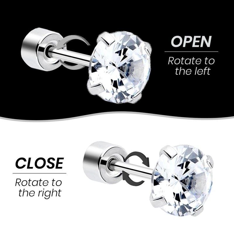 Body Candy Flat Back Earrings Studs - CZ Flat Back