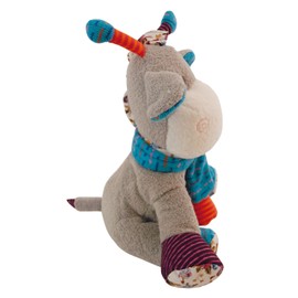 Bieco 04000341 Plush Giraffe Lollo, with Blue Scarf, Light Brown/Multicoloured