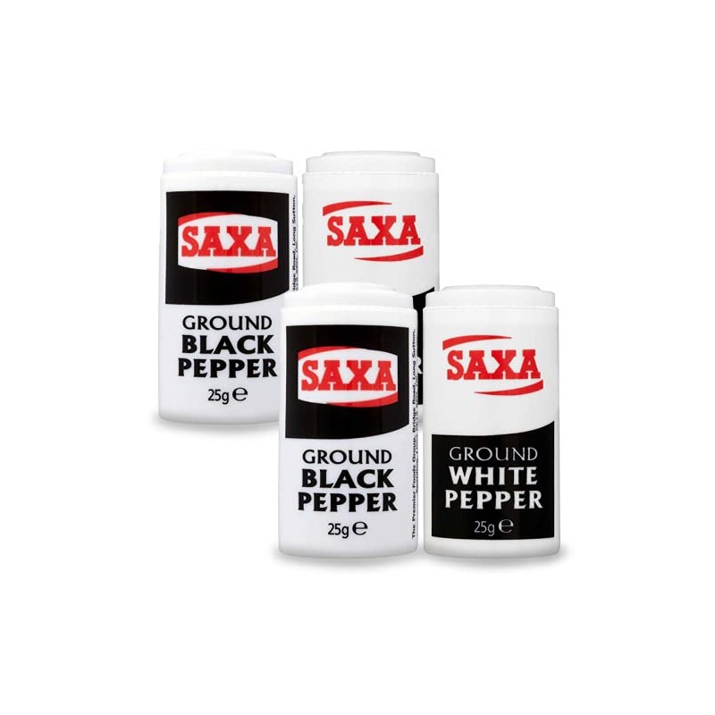 Saxa Ground Pepper | Pack of 4 | White Pepper