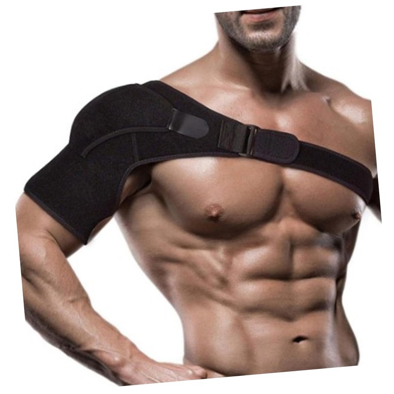 Healeved Men Adjustable Shoulder Support Strap for Workout Breathable Black