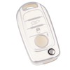 Stylec Remote Key Case Cover compatible with Fiat (White Silver)