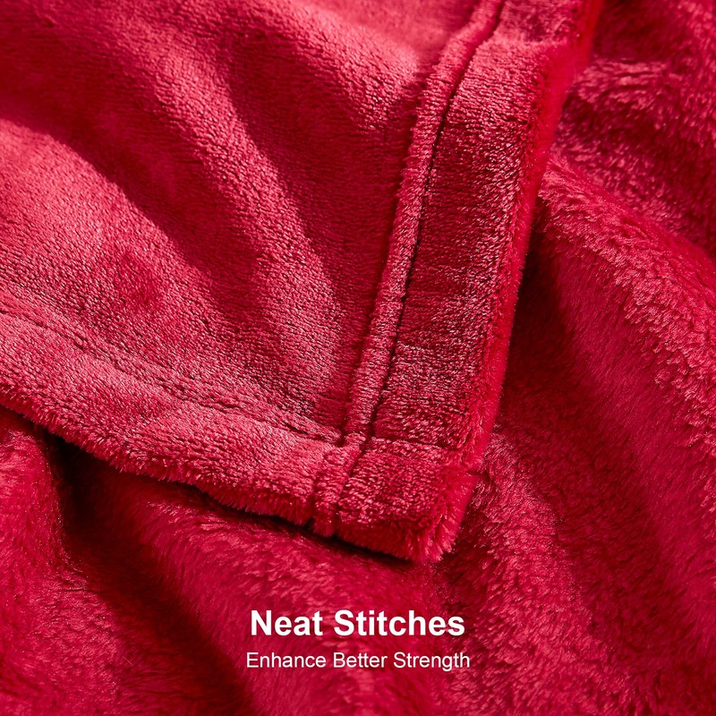 EHEYCIGA Fleece Blanket Red Throws for Sofas Fluffy Warm Soft